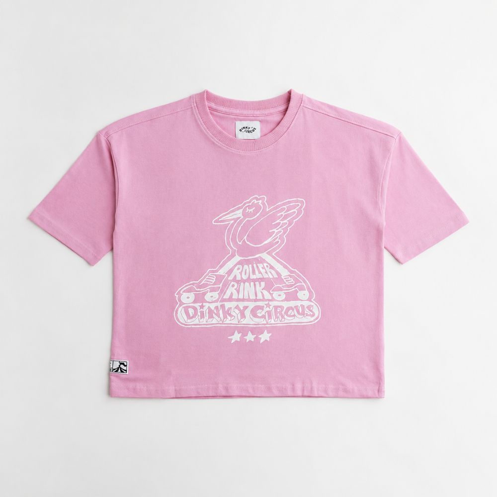 Dinky Circus 天鵝溜冰場寬鬆短袖t-shirt 太妃粉色 ❘ 現貨尺寸: 2Y~9Y