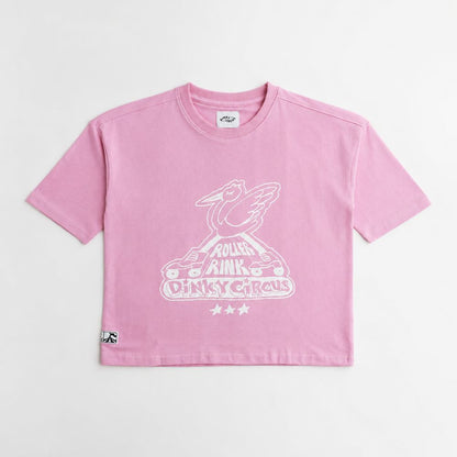 Dinky Circus 天鵝溜冰場寬鬆短袖t-shirt 太妃粉色 ❘ 現貨尺寸: 2Y~9Y