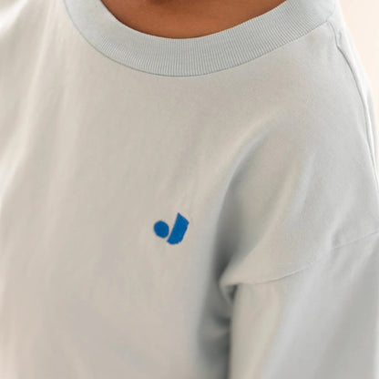 Jenest 100%有機棉寬版短袖 MASE T-shirt — Water Blue ❘ 現貨尺寸: 2Y~10Y