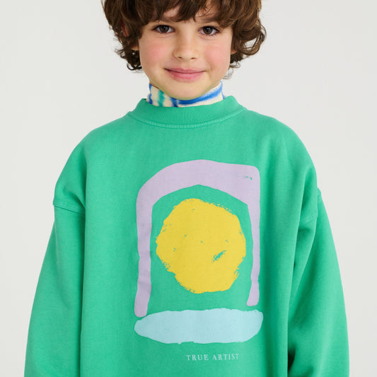 True Artist 有機棉 Oversized 微長版大學T -  4Y~11Y