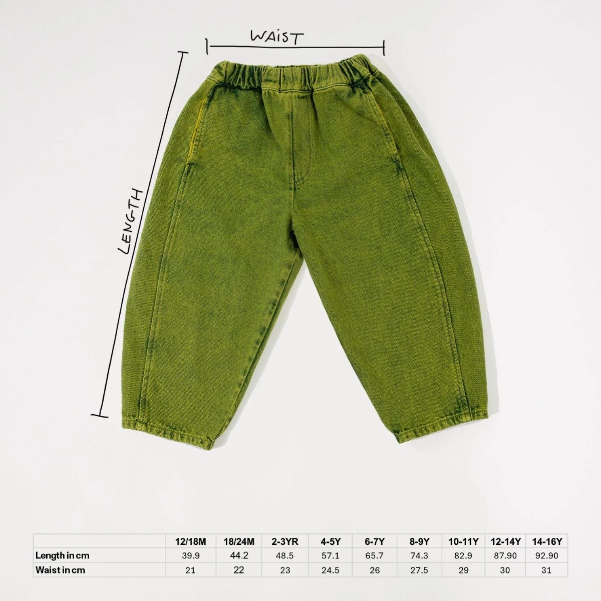 Studio Koter 有機棉 Manu 泡泡紗氣球長褲 - Olive green   ❘ 現貨尺寸: 2Y~7Y