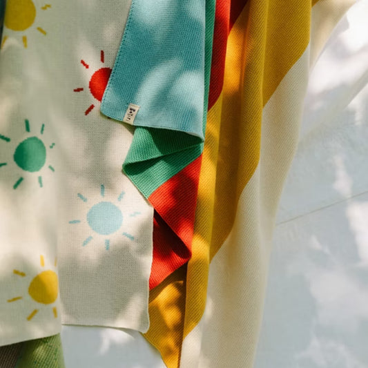 Bayiri 100%有機棉雙面針織蓋毯 - RAINBOW BLANKET