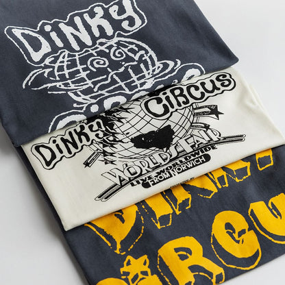 Dinky Circus 萬國博覽會地球印花寬鬆短袖t-shirt - 焦炭灰泥色  ❘ 現貨尺寸: 2Y~9Y