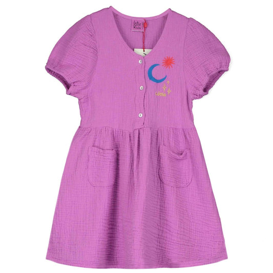 Lotiekids 100% 有機棉雙層紗 SUN & STARS 洋裝 ❘ 現貨尺寸:2Y~9Y