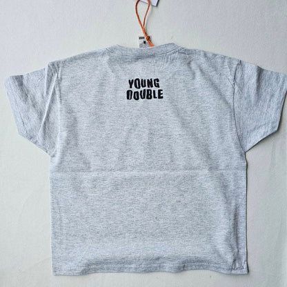 Young Double - 100%純棉 Still Learning 中性短袖淺灰 T-shirt ❘ 現貨尺寸:3Y~8Y