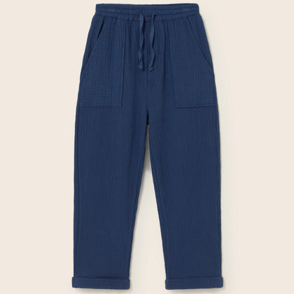 Cozmo 100%純棉棉紗長褲 - kids / Navy ❘ 現貨尺寸: 3Y~6Y