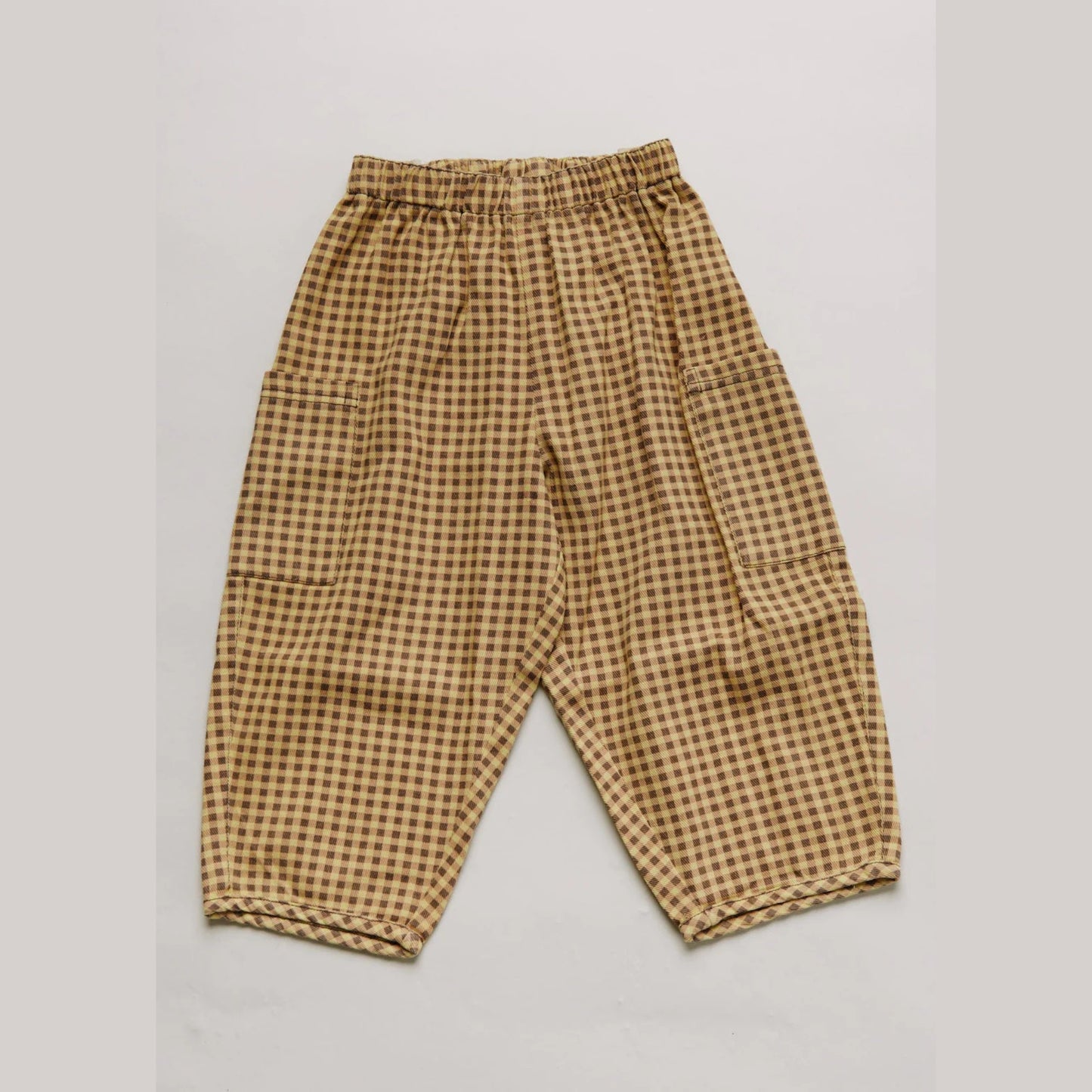 Claude&Co. 100%有機棉 Emerson 經典格紋氣球褲 - Ochre Gingham  ❘ 現貨尺寸: 2Y~6Y
