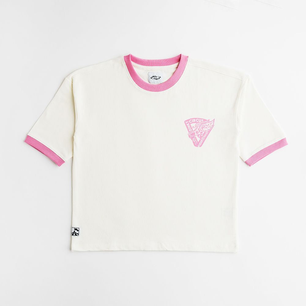 Dinky Circus 溜冰之夜滾邊短袖t-shirt 棉花糖粉色  ❘ 現貨尺寸: 2Y~9Y