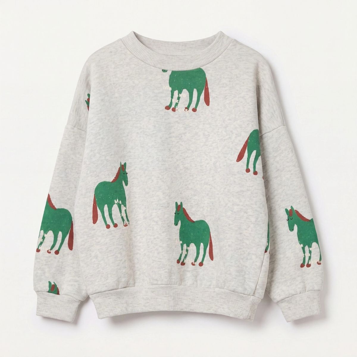 Lotiekids 有機棉奔馳小馬長袖大學T - 淺麻灰  ❘ 現貨尺寸：2Y~7Y