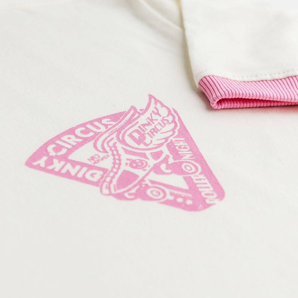 Dinky Circus 溜冰之夜滾邊短袖t-shirt 棉花糖粉色  ❘ 現貨尺寸: 2Y~9Y
