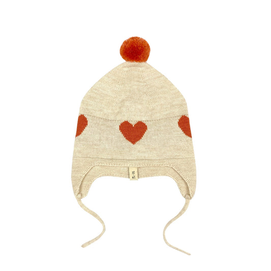 Bayiri 100%美麗諾羊毛針織帽 DANCING HEARTS 1-3Y& 3-6Y