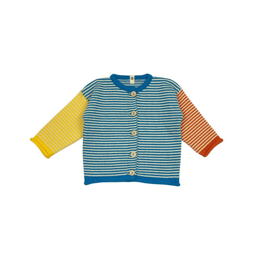 Bayiri 100%有機棉針織上衣/ 外套 - Snail Stripes Cardigan ❘ 現貨尺寸: 2Y~4Y