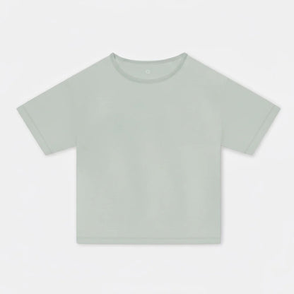 Orbasics 100%有機棉短袖 T-shirt - Aqua Grey ❘ 現貨尺寸: 2Y~12Y