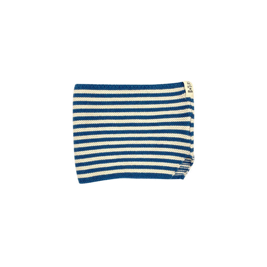 Bayiri 100%美麗諾羊毛圍脖 - 深藍條紋 (單一尺寸)