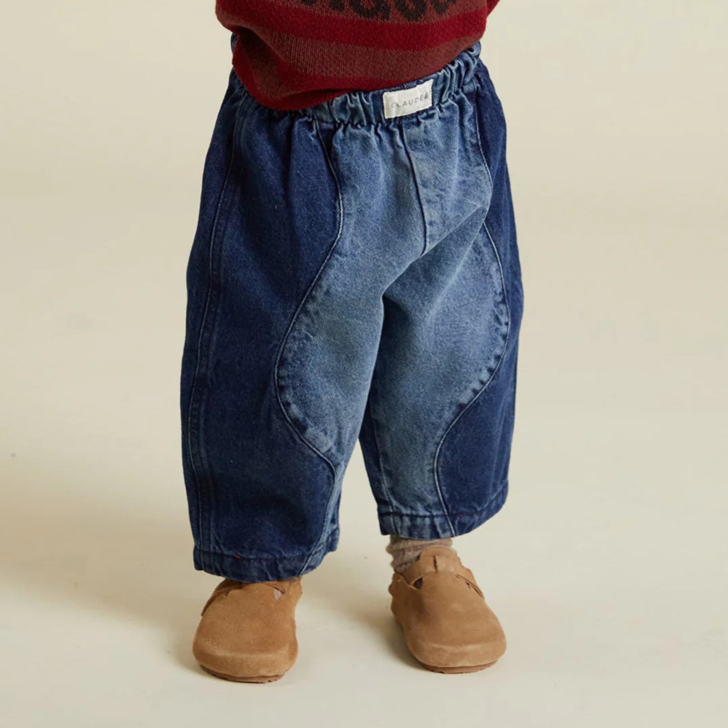Claude&Co. 100%有機棉 Emerson 波浪拼接有機棉丹寧氣球長褲  ❘ 現貨尺寸: 2Y~6Y