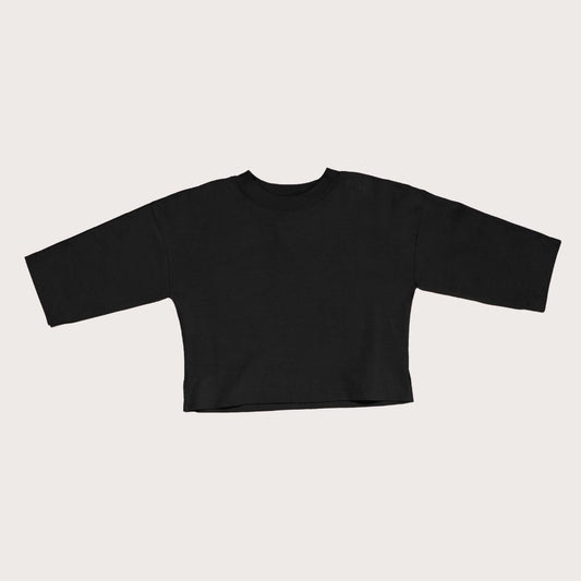 Studio Koter 100%有機棉 大人款 Rory 羅紋長袖上衣 - black  ❘ 現貨尺寸:  S