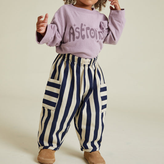 Claude & Co. 100%有機棉直條紋長褲 -深藍  1-2Y&2-3Y