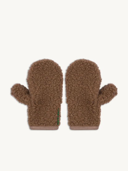(預購) Happymess 100%美麗諾羊毛泰迪手套- teddy brown 1Y ~ 10Y & 成人
