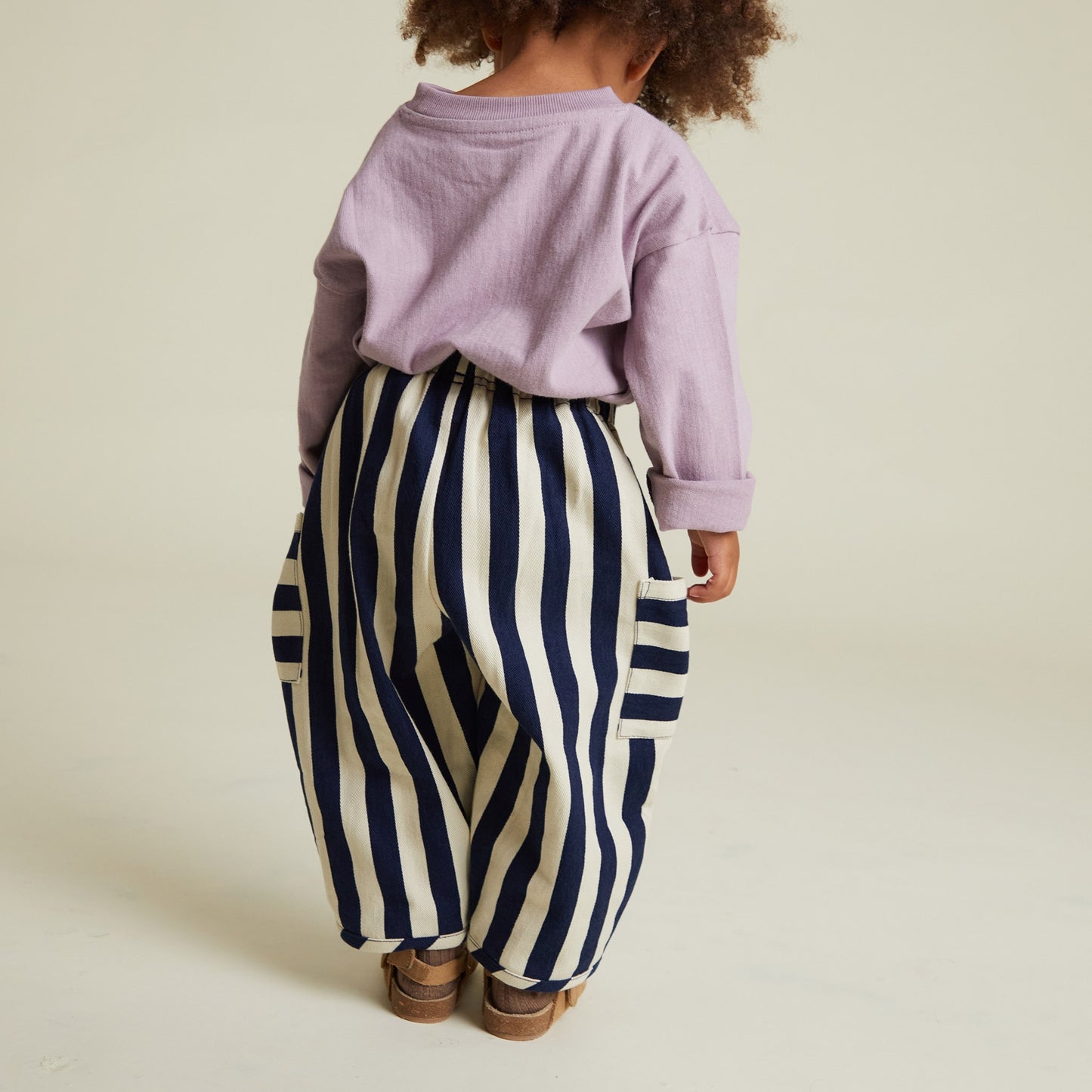 Claude & Co. 100%有機棉直條紋長褲 -深藍  1-2Y&2-3Y