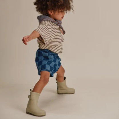 Claude&Co. 100%有機棉 Frankie 藍色棋盤格丹寧短褲  ❘ 現貨尺寸: 2Y~6Y