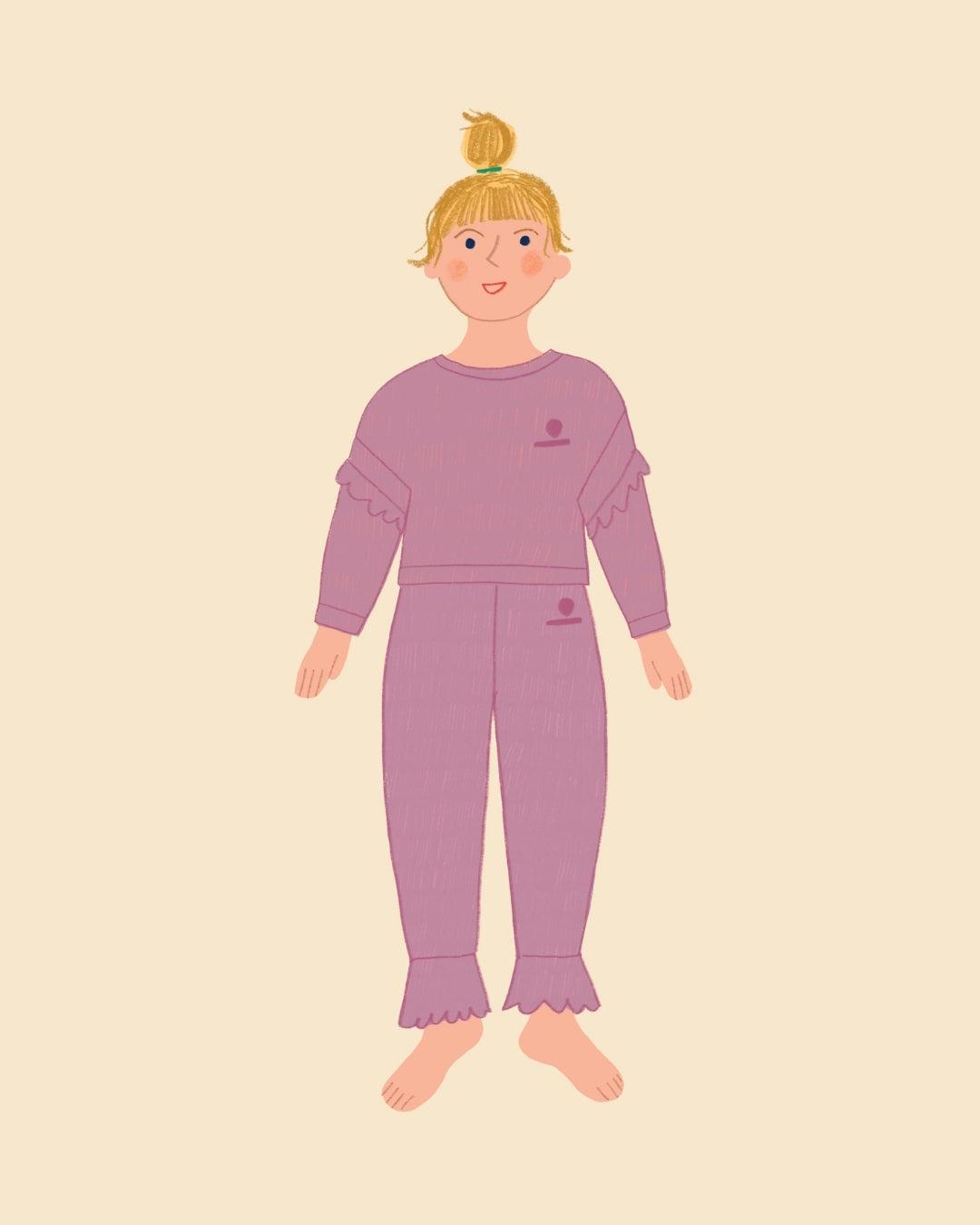 We are kids - 100%有機棉SWEAT GINGER Terry 復古玫瑰荷葉袖毛巾布上衣 4-5Y & 6-7Y