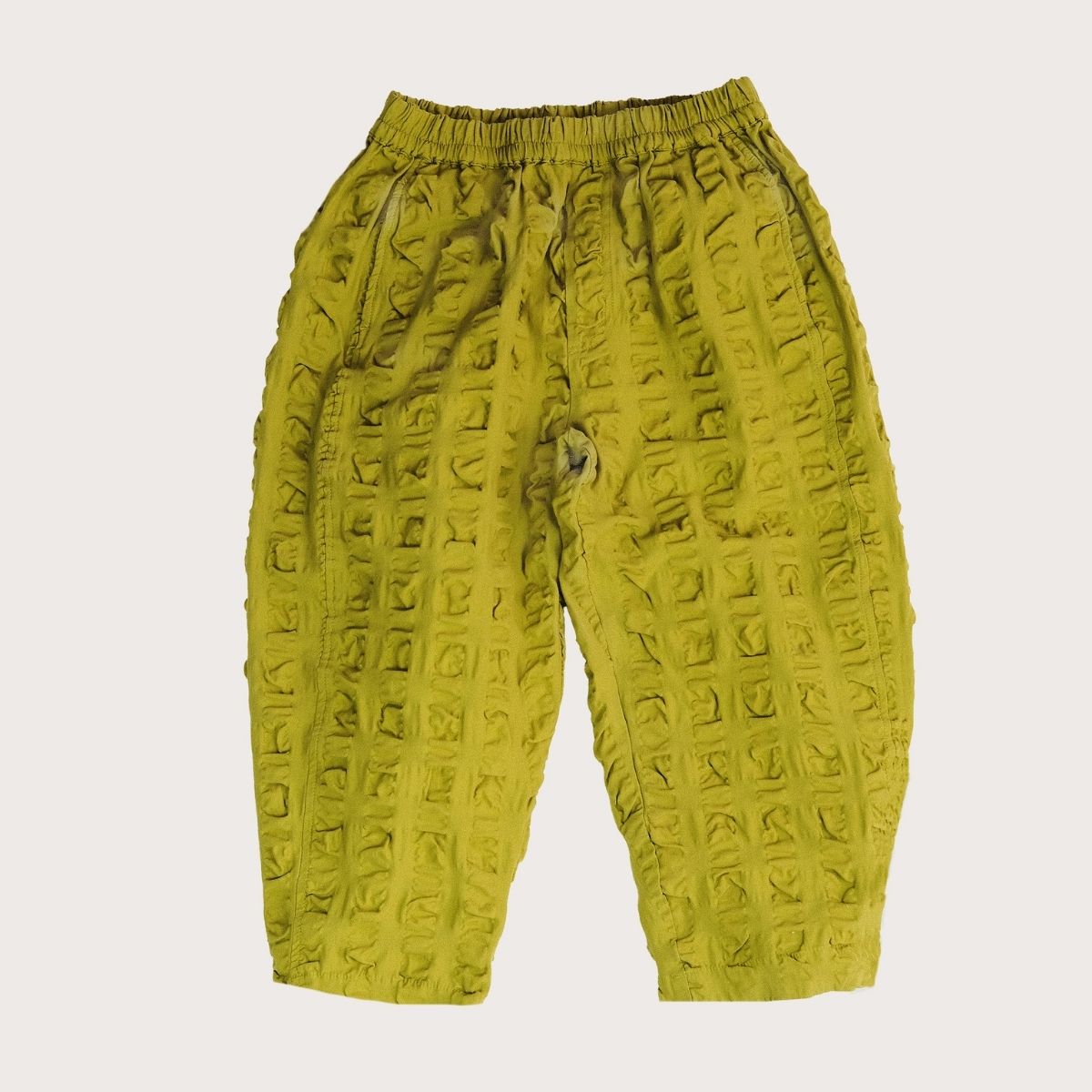 Studio Koter 有機棉 Manu 泡泡紗氣球長褲 - Olive green   ❘ 現貨尺寸: 2Y~7Y