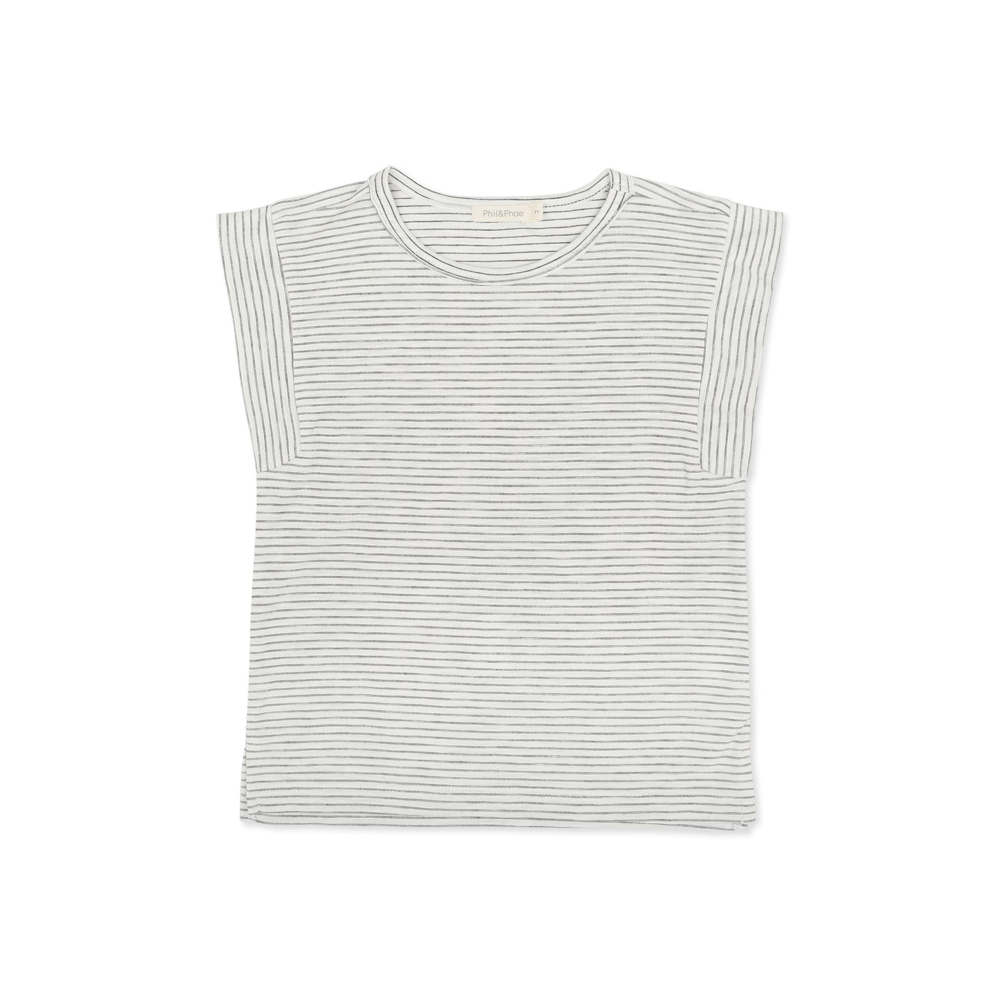 Phil&Phae 100%有機棉Boxy tee 短袖條纹上衣 coconut stripes (2Y~6Y)