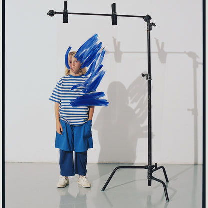 True Artist 100%純棉 Lapis Blue 條紋短袖 T-shirt ❘ 現貨尺寸: 4Y~11Y