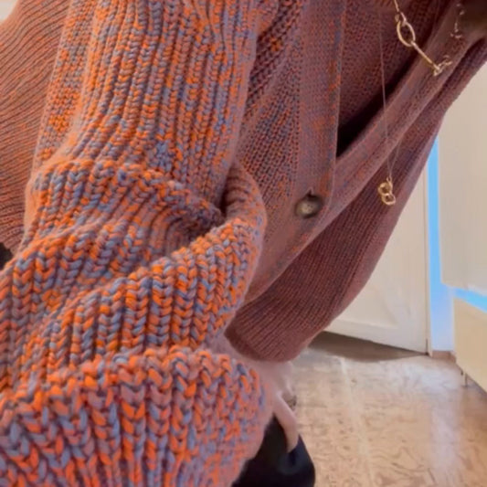 Studio Koter 100%有機棉 ELLIS 混色粗針織寬鬆開襟外套 大人款  ❘ 現貨尺寸: S / M / L