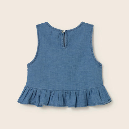 Cozmo 100%純棉無袖背心 Denim ❘ 現貨尺寸: 2Y~6Y