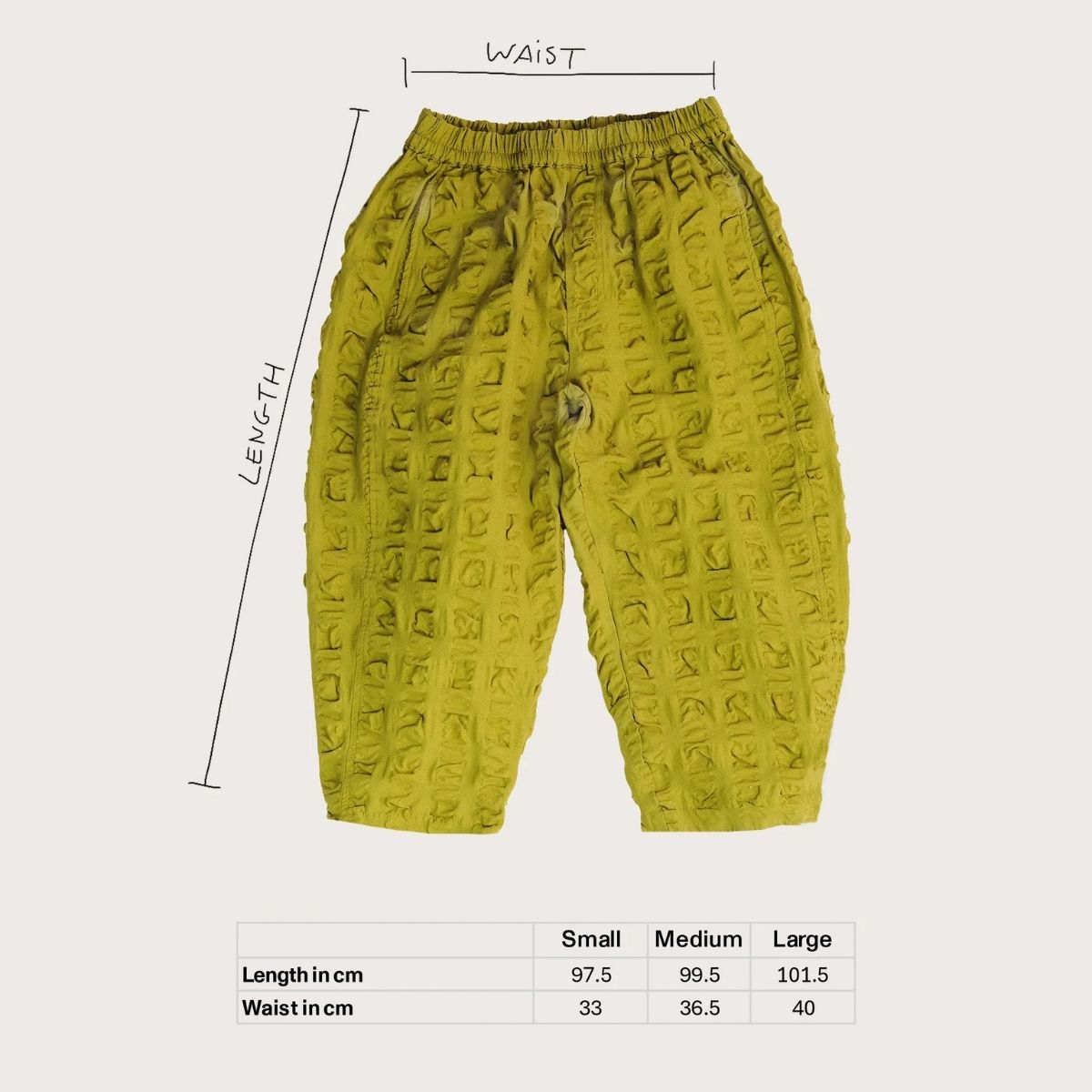 Studio Koter 有機棉 大人款 Manu 泡泡紗氣球長褲 - Olive green  ❘ 現貨尺寸:  S