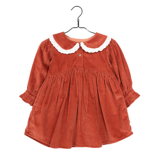 Les Petites Choses 純棉燈芯絨法式洋裝 - Brandy 4Y & 6Y