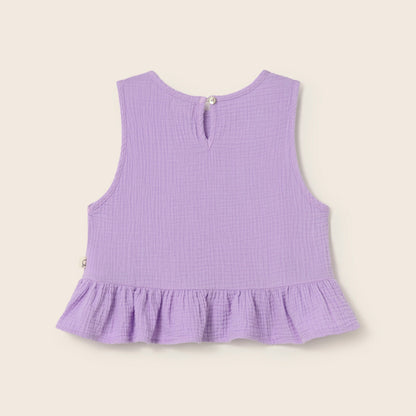 Cozmo 100%純棉紗無袖背心 lavender ❘ 現貨尺寸: 3Y~6Y