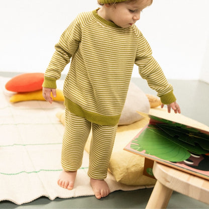 Bayiri 100%有機棉針織上衣 - Green Lazy Bug Sweater ❘ 現貨尺寸: 2Y~4Y