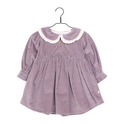 Les Petites Choses 純棉燈芯絨法式洋裝 - Mauve 4Y & 6Y