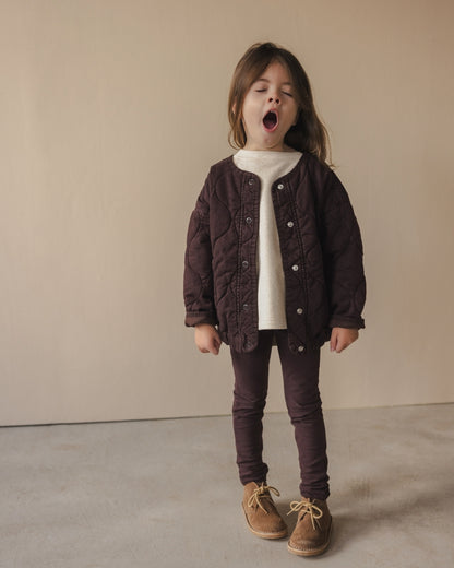 Phil&Phae 有機棉天絲混紡衍縫外套 Quilted Jacket- 深棕 (3Y~6Y)