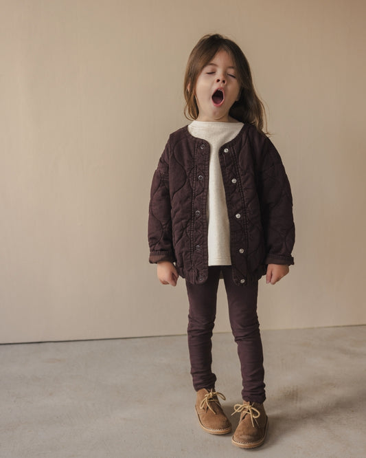 Phil&Phae 有機棉天絲混紡衍縫外套 Quilted Jacket- 深棕 (3Y~6Y)
