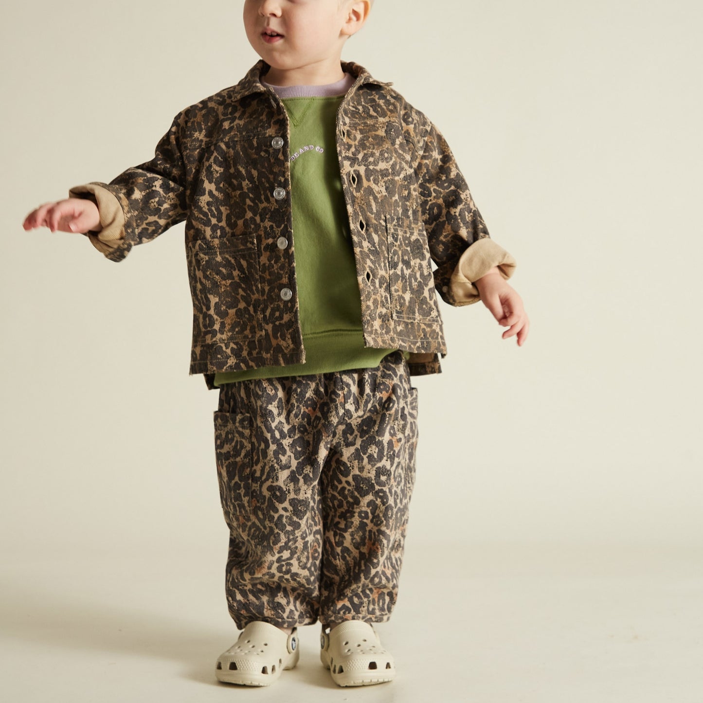 Claude & Co. 100%有機棉豹紋長褲  1-2Y & 3-4Y