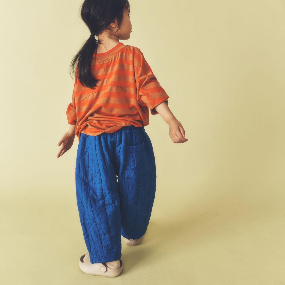 Studio Koter 100%有機棉 Yuki 橘色條紋長袖上衣  ❘ 現貨尺寸: 2Y~7Y