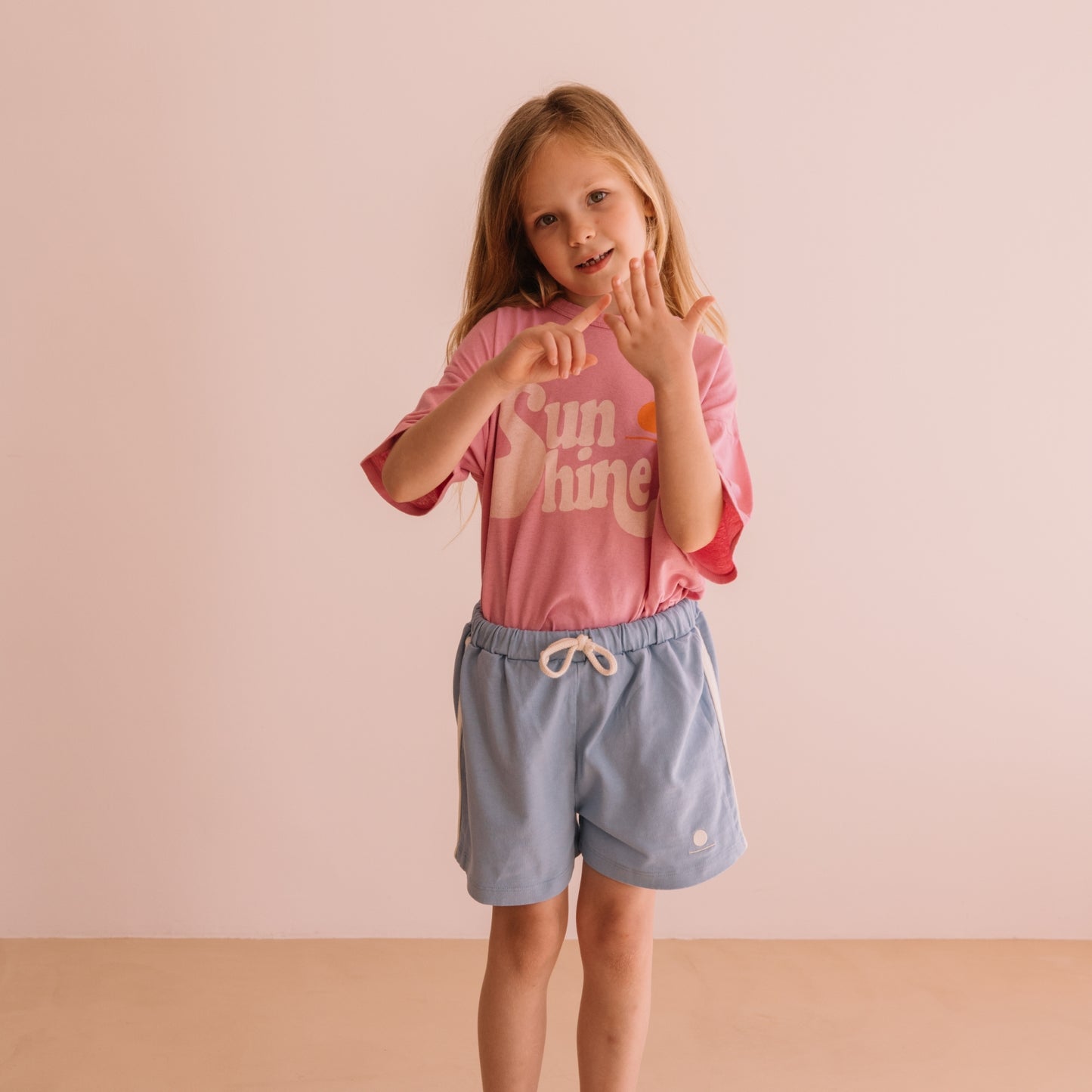 We are kids 100%有機棉短袖T-shirt PINK SUNSHINE  ❘ 現貨尺寸: 2Y~9Y