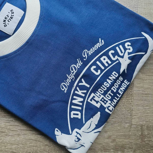 Dinky Circus 大胃王熱狗挑戰賽印花寬鬆短袖 t-shirt - 航海藍  ❘ 現貨尺寸: 2Y~9Y
