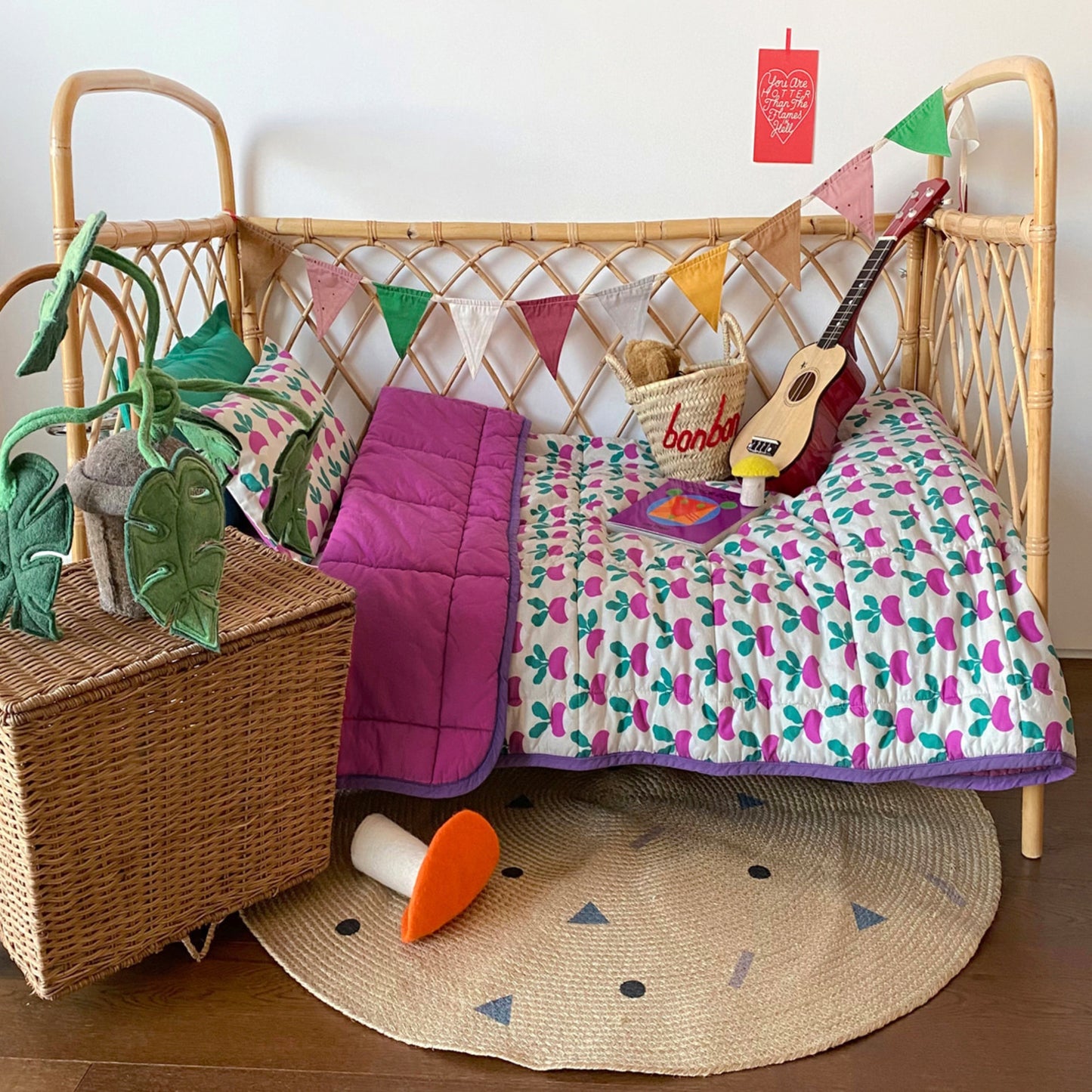 (現貨)Tiny Cosmo 100%純棉水洗棉被-Vegie 單人被