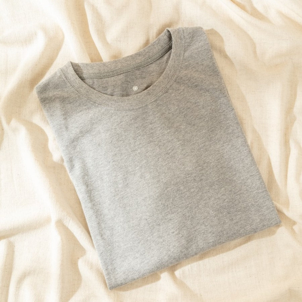 Orbasics 100%有機棉 大人款短袖 T-shirt - Grey Melange ❘ 現貨尺寸: S.M.L.XL