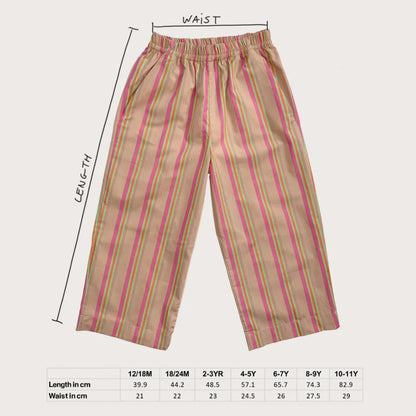 Studio Koter 100%有機棉糖果 EVER 條紋寬褲 - CANDY STRIPE  ❘ 現貨尺寸: 4Y~9Y