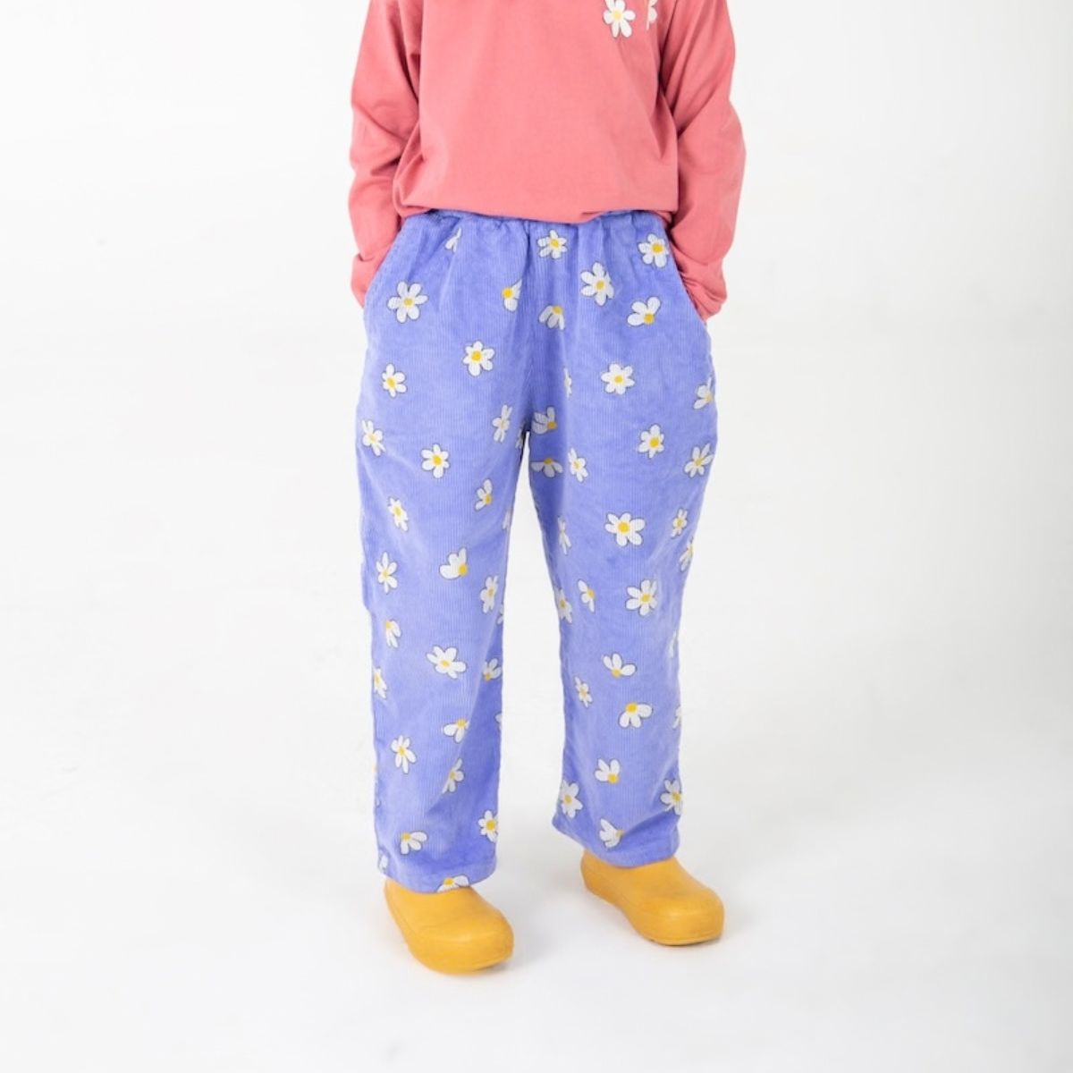 Lotiekids 有機棉薰衣草紫小雛菊燈芯絨寬褲  ❘ 現貨尺寸：2Y~7Y