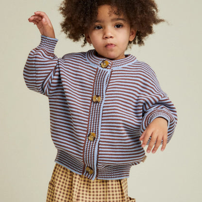 Claude&Co. 100%有機棉 Emil 條紋寬鬆針織外套 - Coco Sky  ❘ 現貨尺寸: 2Y~6Y
