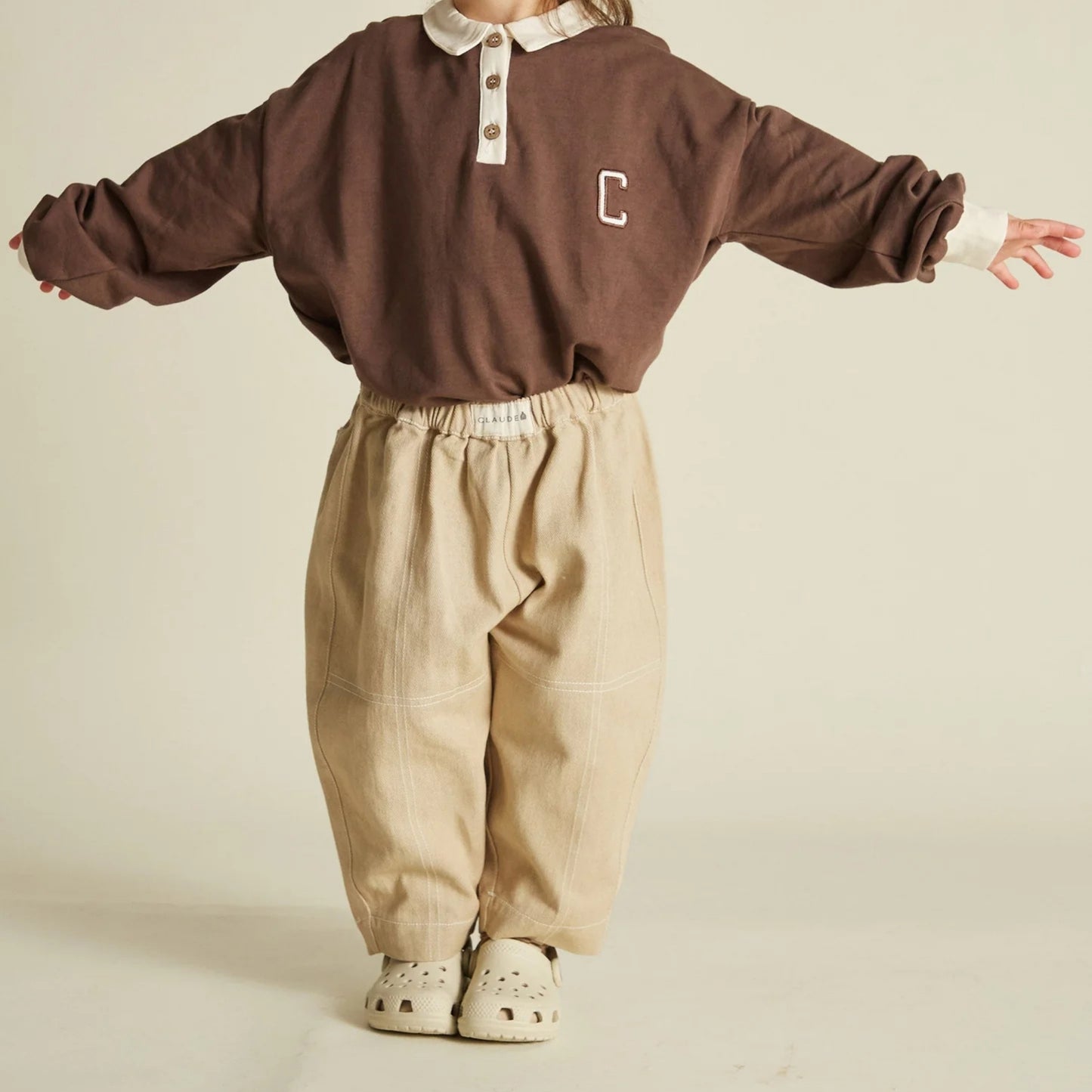 Claude & Co. 100%有機棉長褲 - Sand 1~5Y