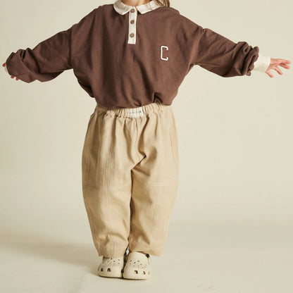 Claude & Co. 100%有機棉長褲 - Sand 1~5Y