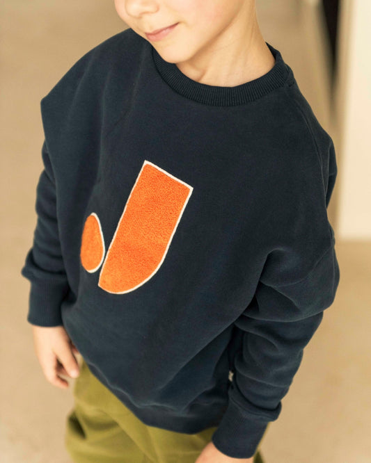 Jenest 100%有機棉大學T - 深藍 5Y~14Y