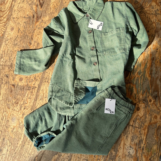 Studio Koter 100%純棉 Manu 薄荷綠丹寧氣球長褲  大人款 ❘ 現貨尺寸: S